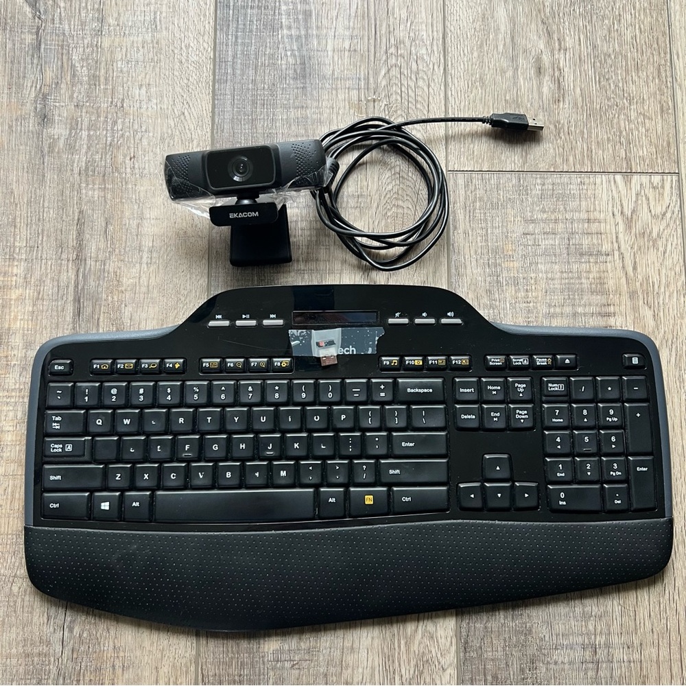 Logitech Wireless Keyboard and Webcam